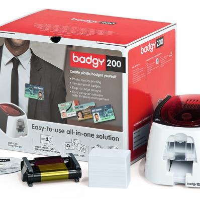 Image Evolis Badgy 200 plastkortskriver + POP radio modell deluxe B22U0000RS 01